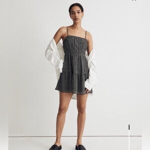 Madewell Black and White Floral Dress